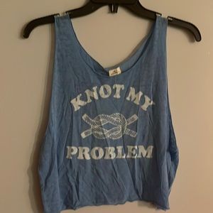 O’Neill Knot My Problem Blue Crop Top New